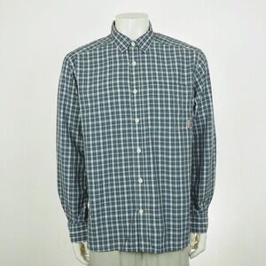 Simms Fishing Gear Button Down Shirt Mens XL Blue Plaid Nylon Stretch Tech Blend